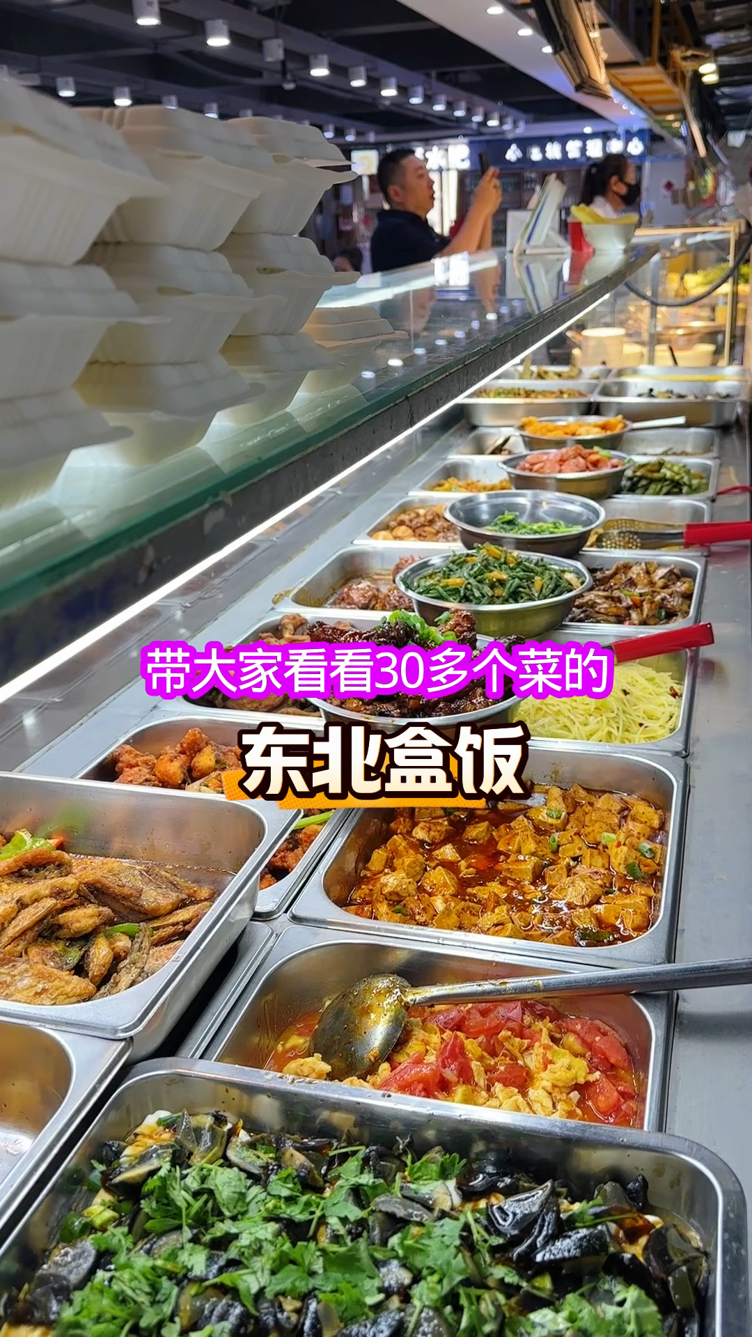 带大家看看30多个菜的东北盒饭