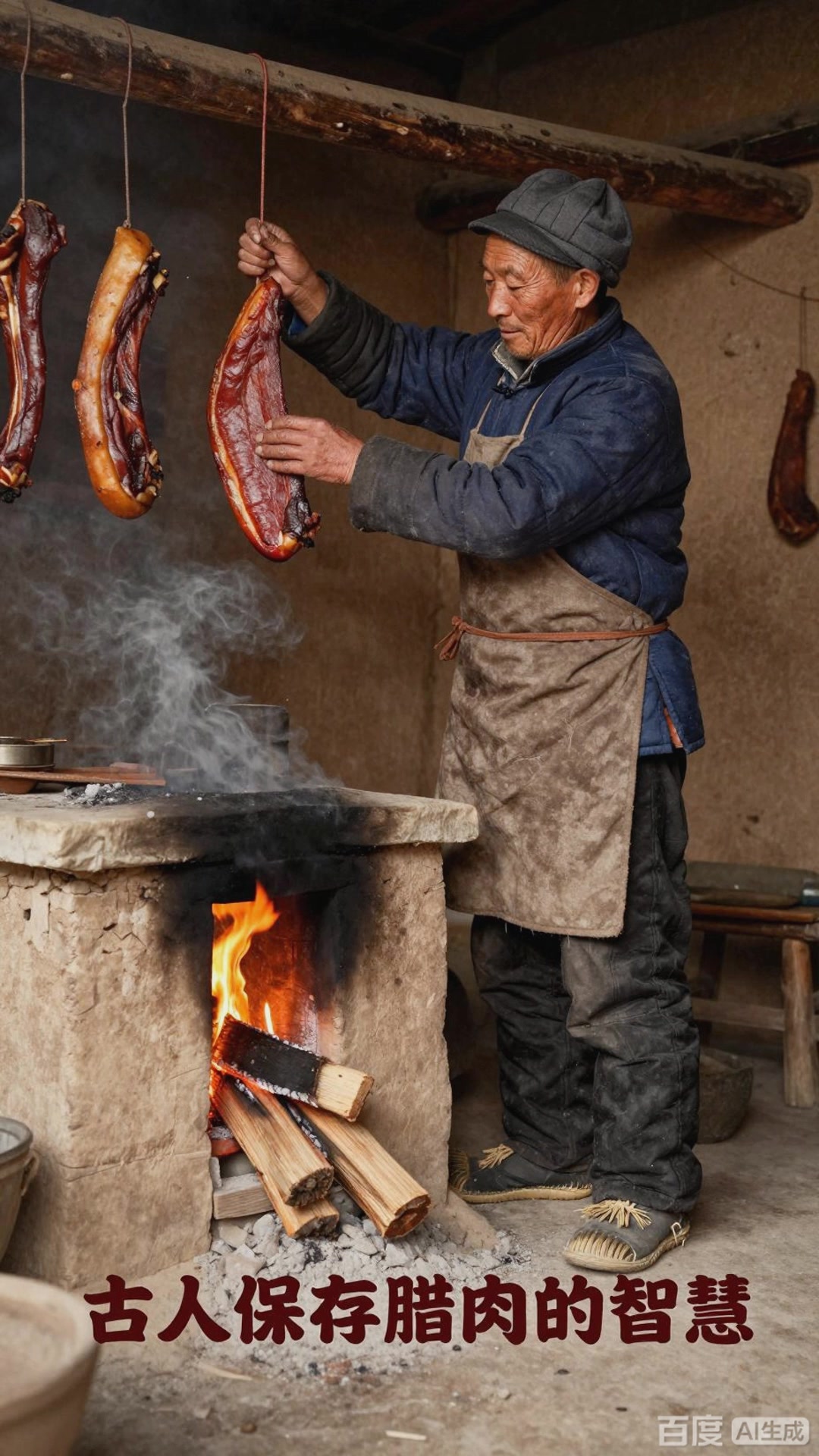 古代人怎么保存腊肉?挂在灶台熏烤更香更耐放。