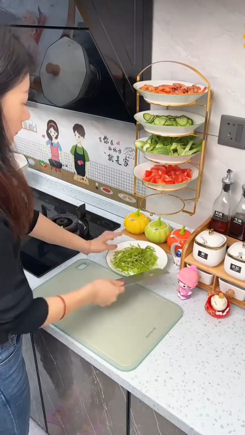 厨房备菜置物架多功能配菜盘多层碗碟收纳架壁挂折叠台面放菜架子