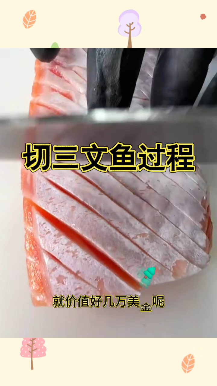 切三文鱼过程,顶级的奢侈品