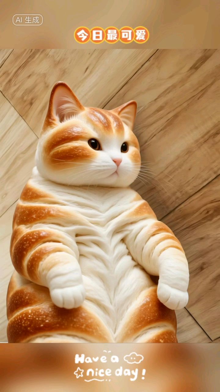 #百度AIGC未来创作联赛#我的小面包猫,软糯可口,想咬一口!