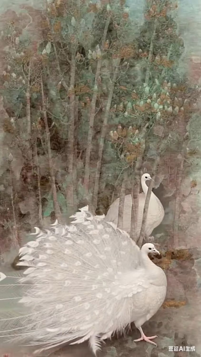 当代实力派女画家王奕妍工笔孔雀作品欣赏