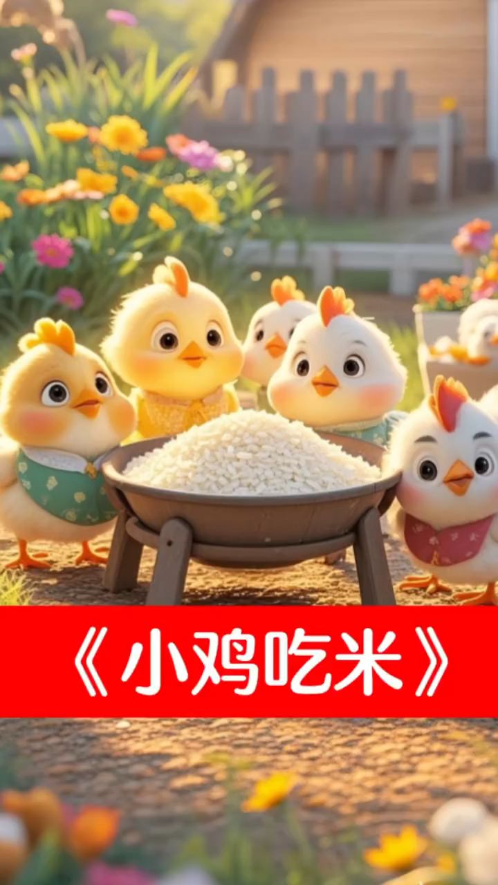 儿歌《小鸡吃米》，小鸡小鸡，吃米吃米