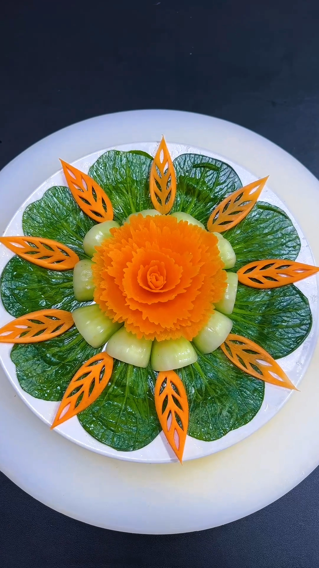 油菜牡丹花摆盘,太漂亮啦