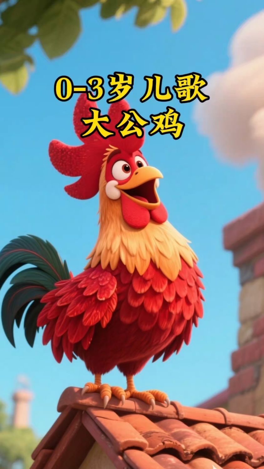 大公鸡真美丽,红红的鸡冠花外衣