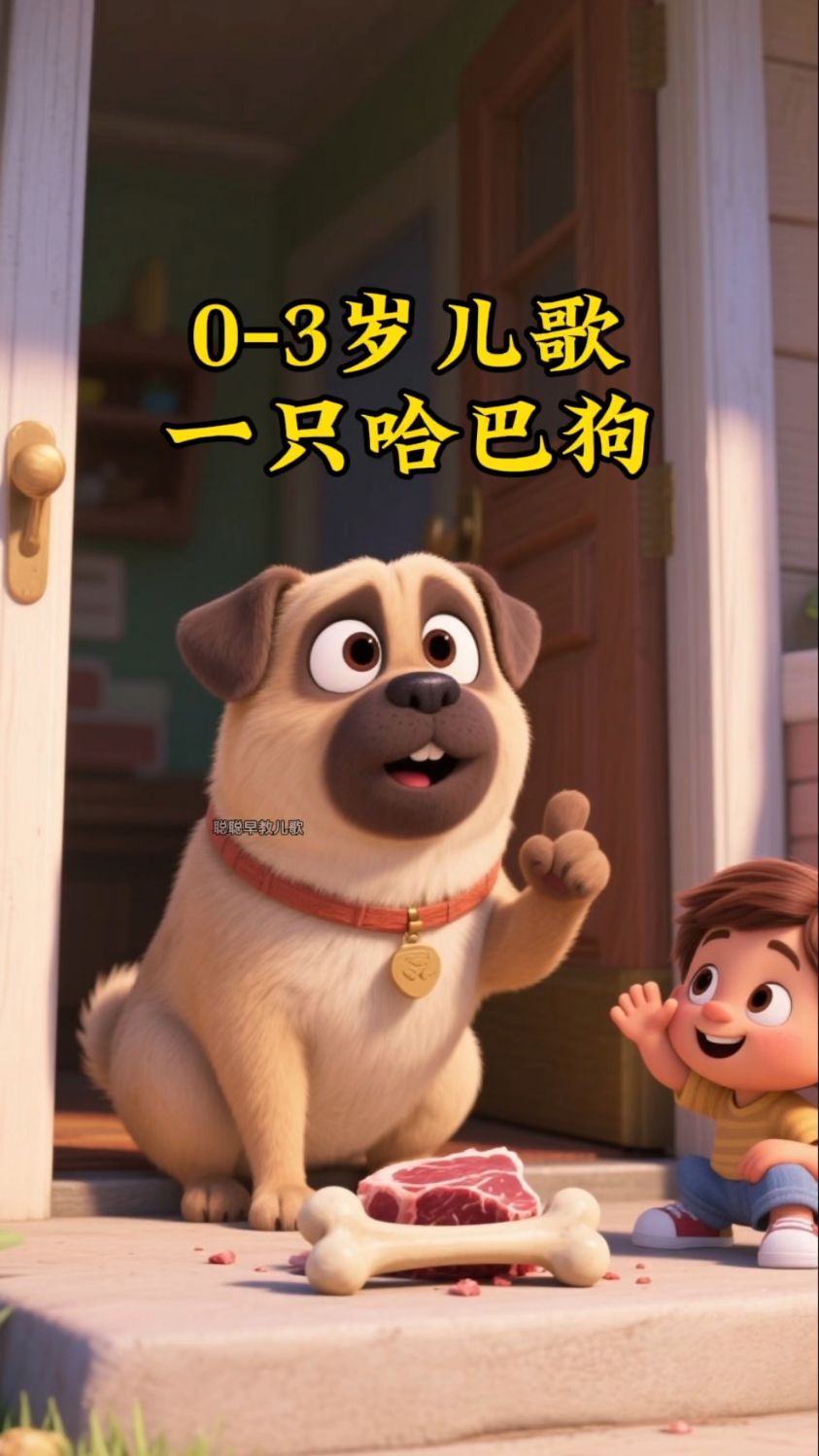一只哈巴狗,想吃肉骨头
