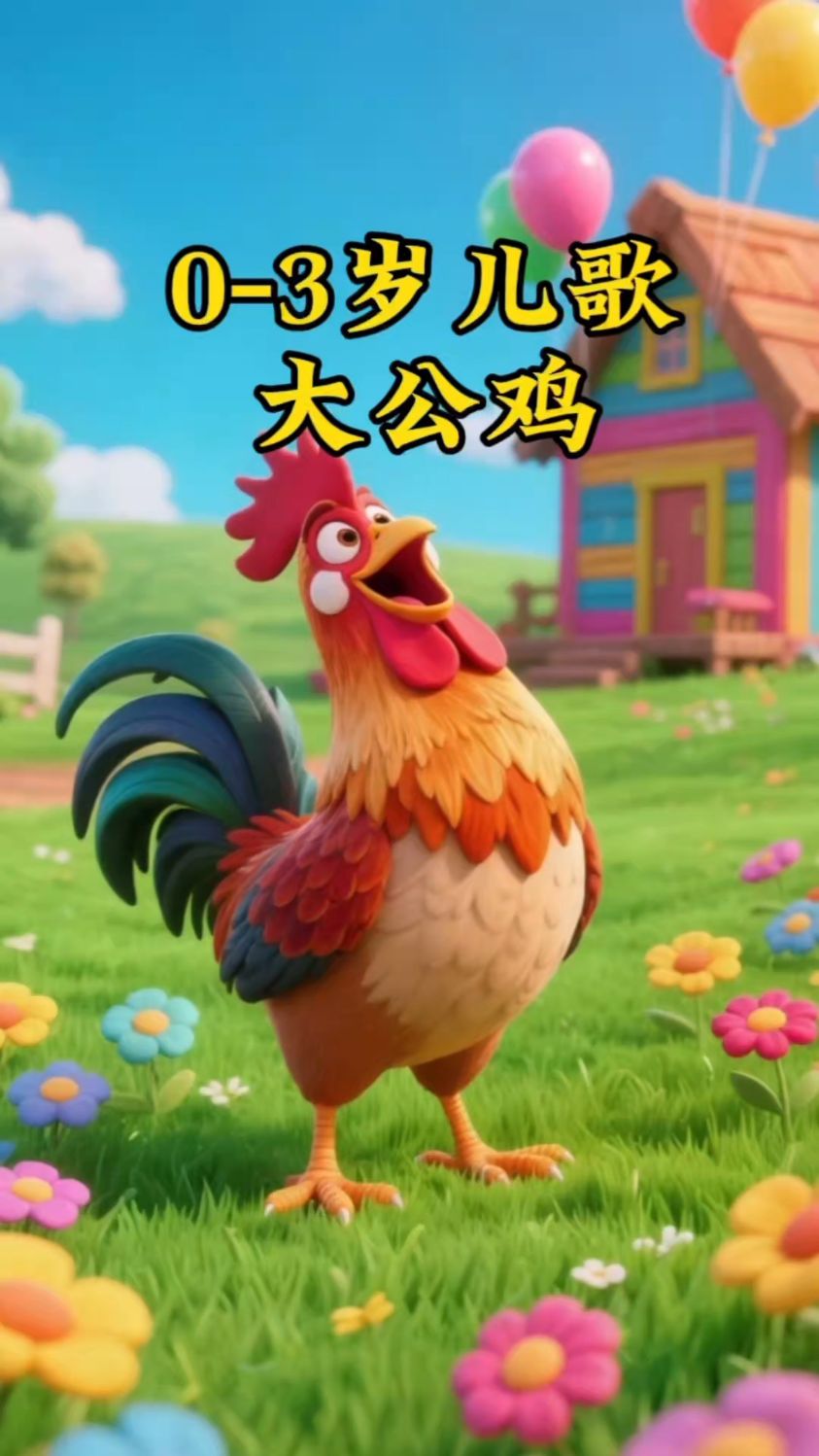 大公鸡真美丽,红红的鸡冠花有外衣