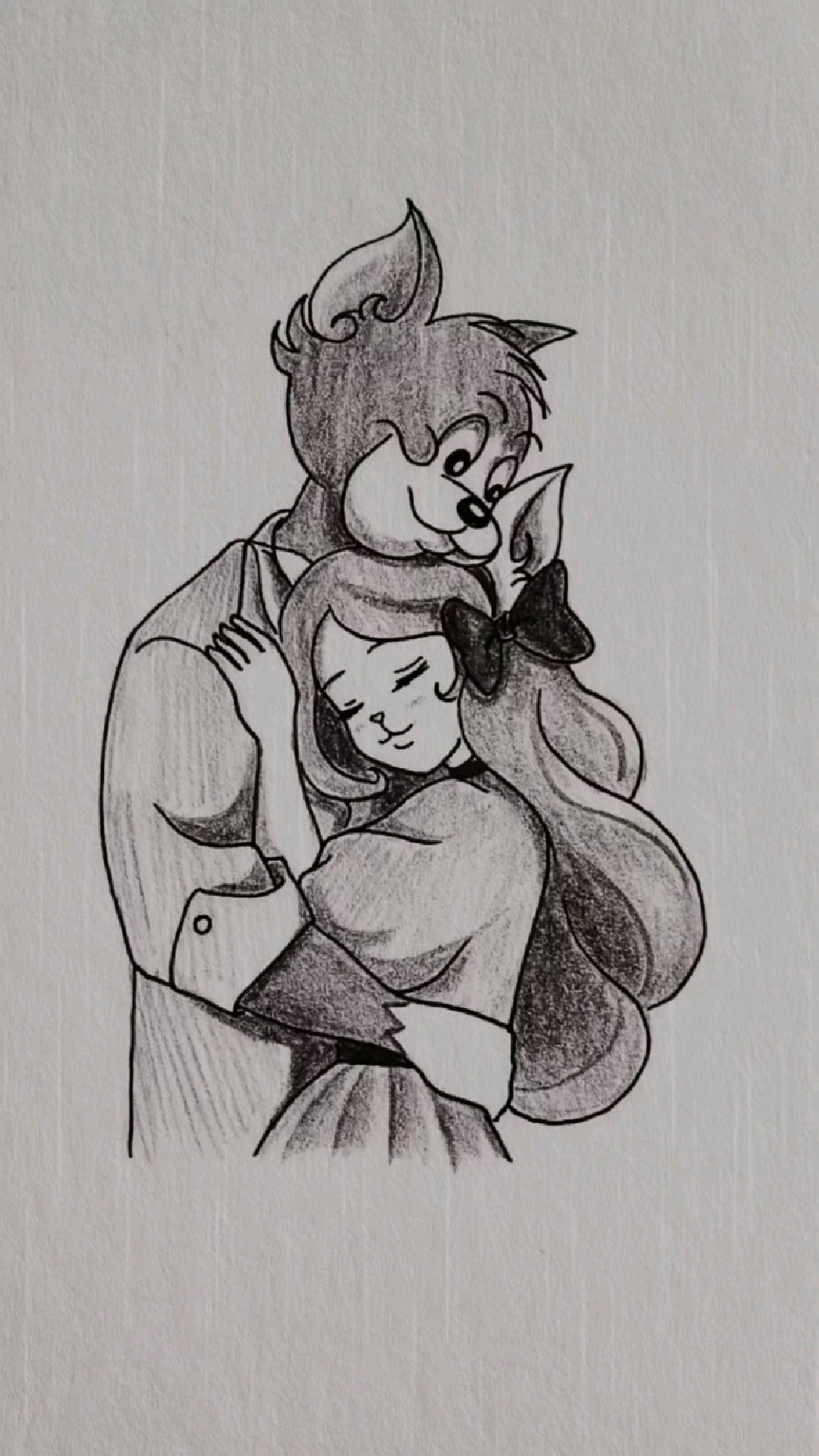 汤姆猫和女朋友手绘