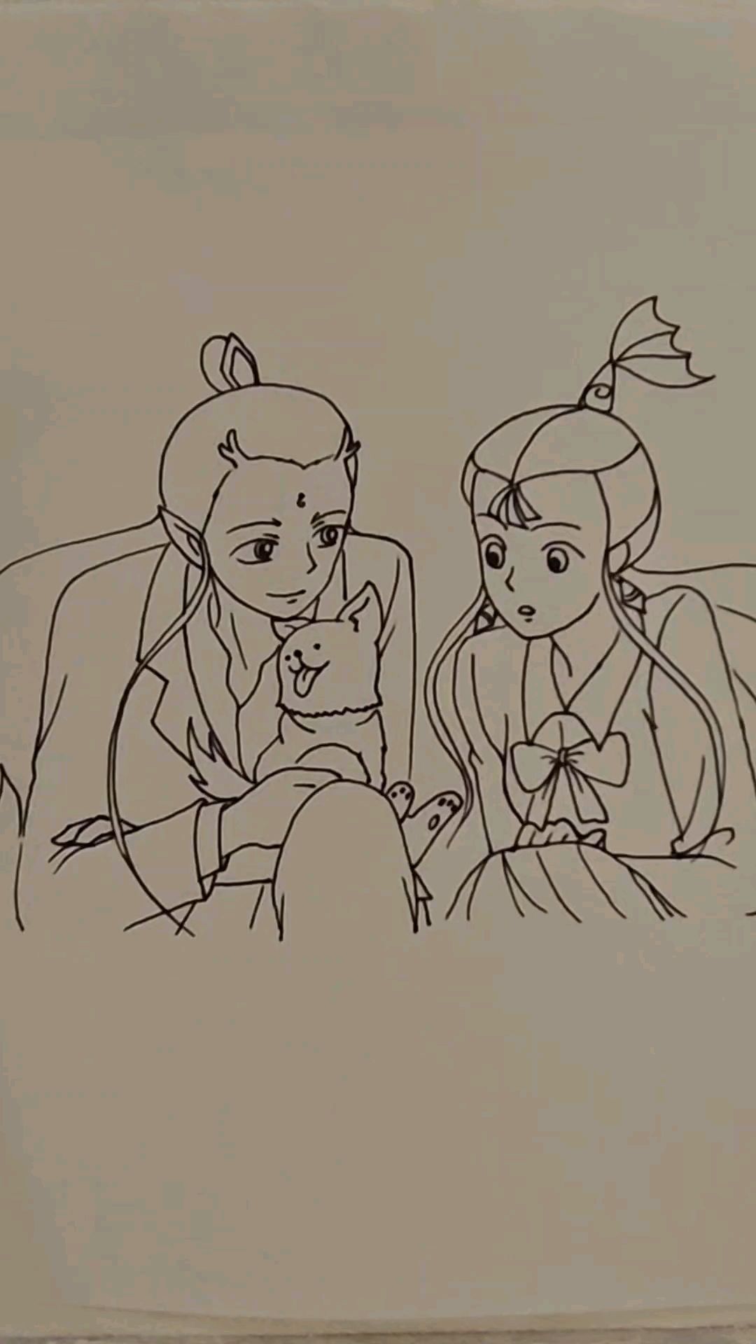敖丙小龙女简笔画分享