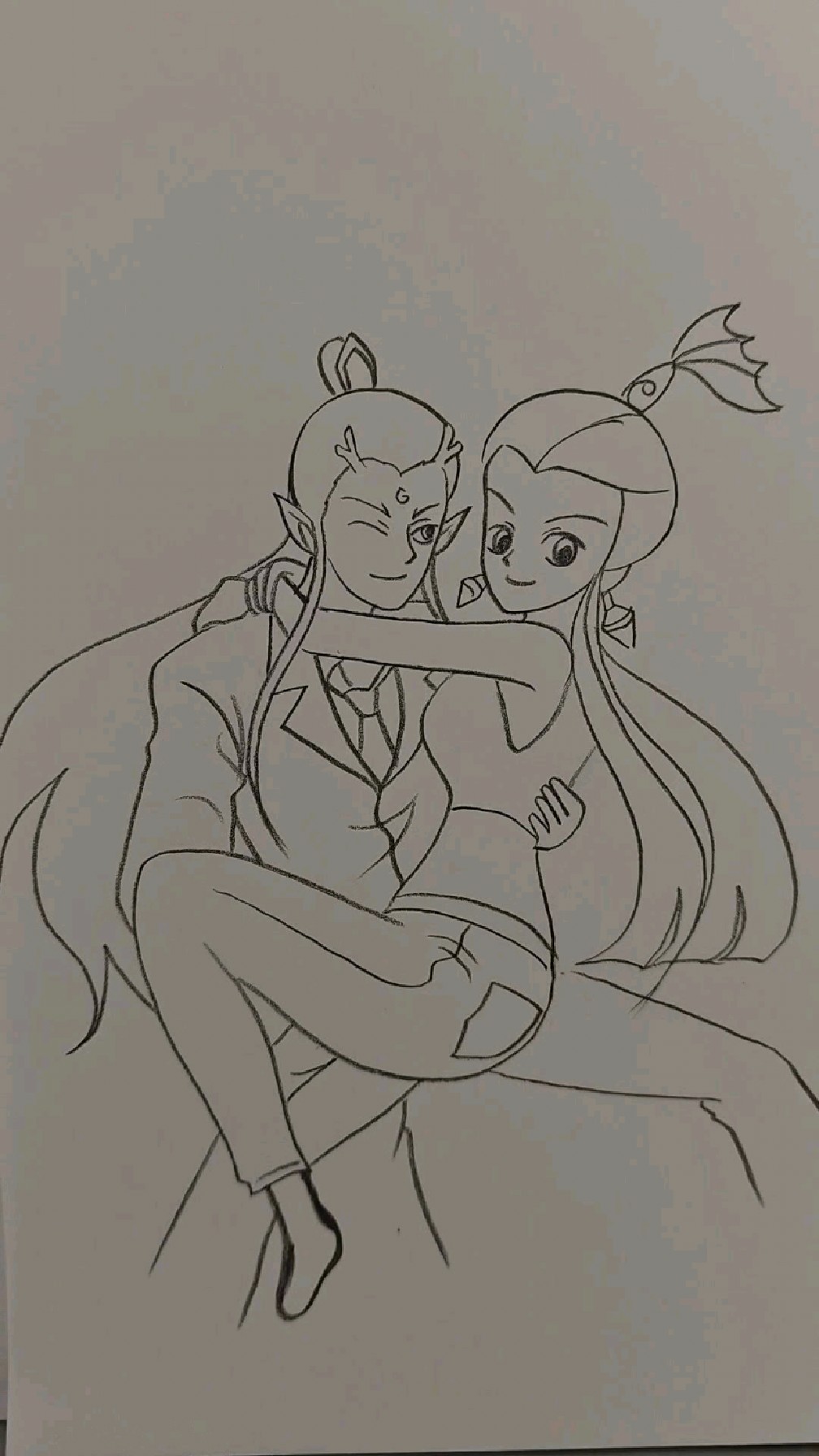敖丙小龙女简笔画