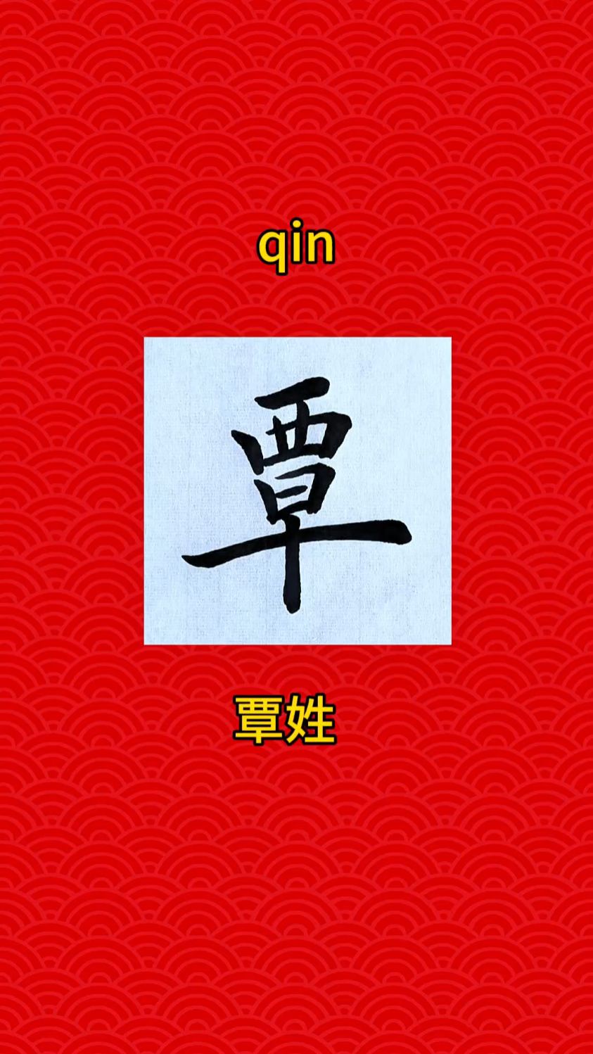 最难读的姓氏读,覃姓#百家姓#楷书