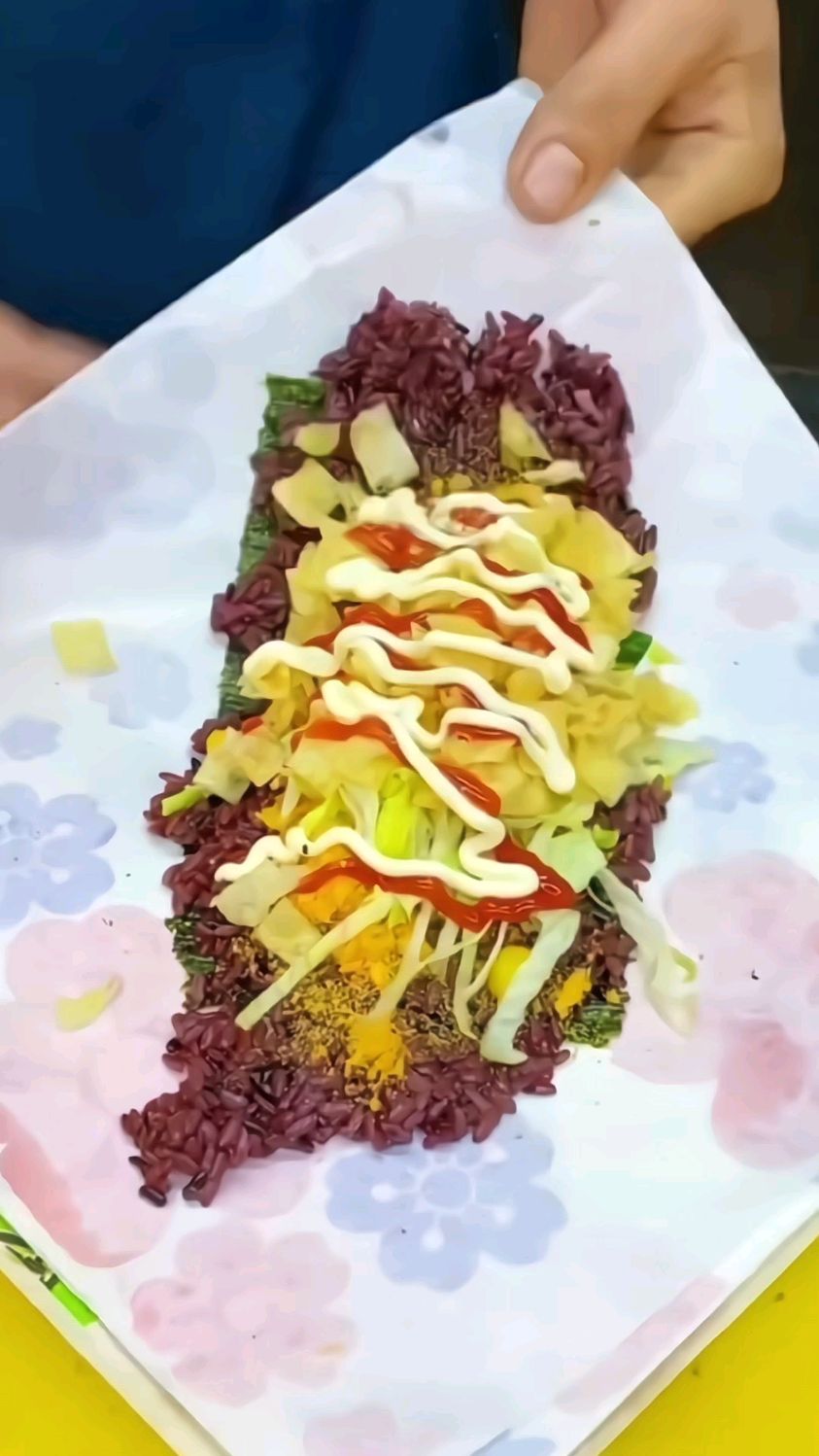 最喜欢吃的紫米饭团!