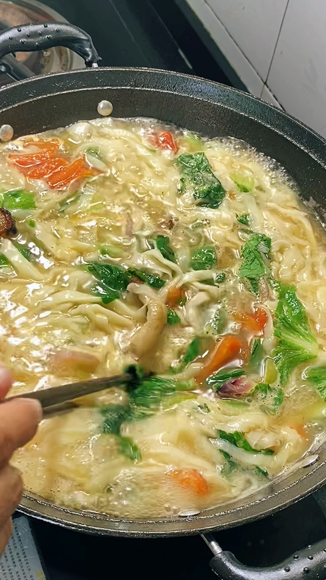 小白菜炝锅面条这样做吃了还想吃