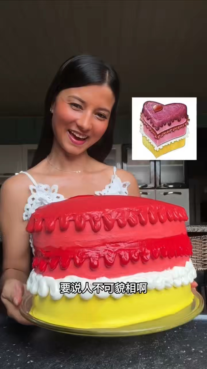 这个大姐竟然自己制作蛋糕了