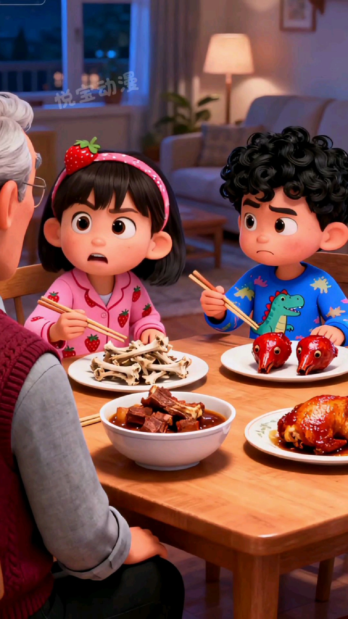 妈妈爱吃骨头和鸡头