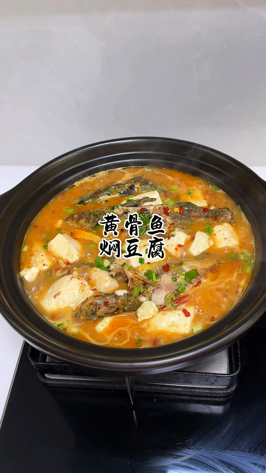 一锅热腾腾的黄骨鱼焖豆腐,又香又香,好吃到连汤汁都不剩