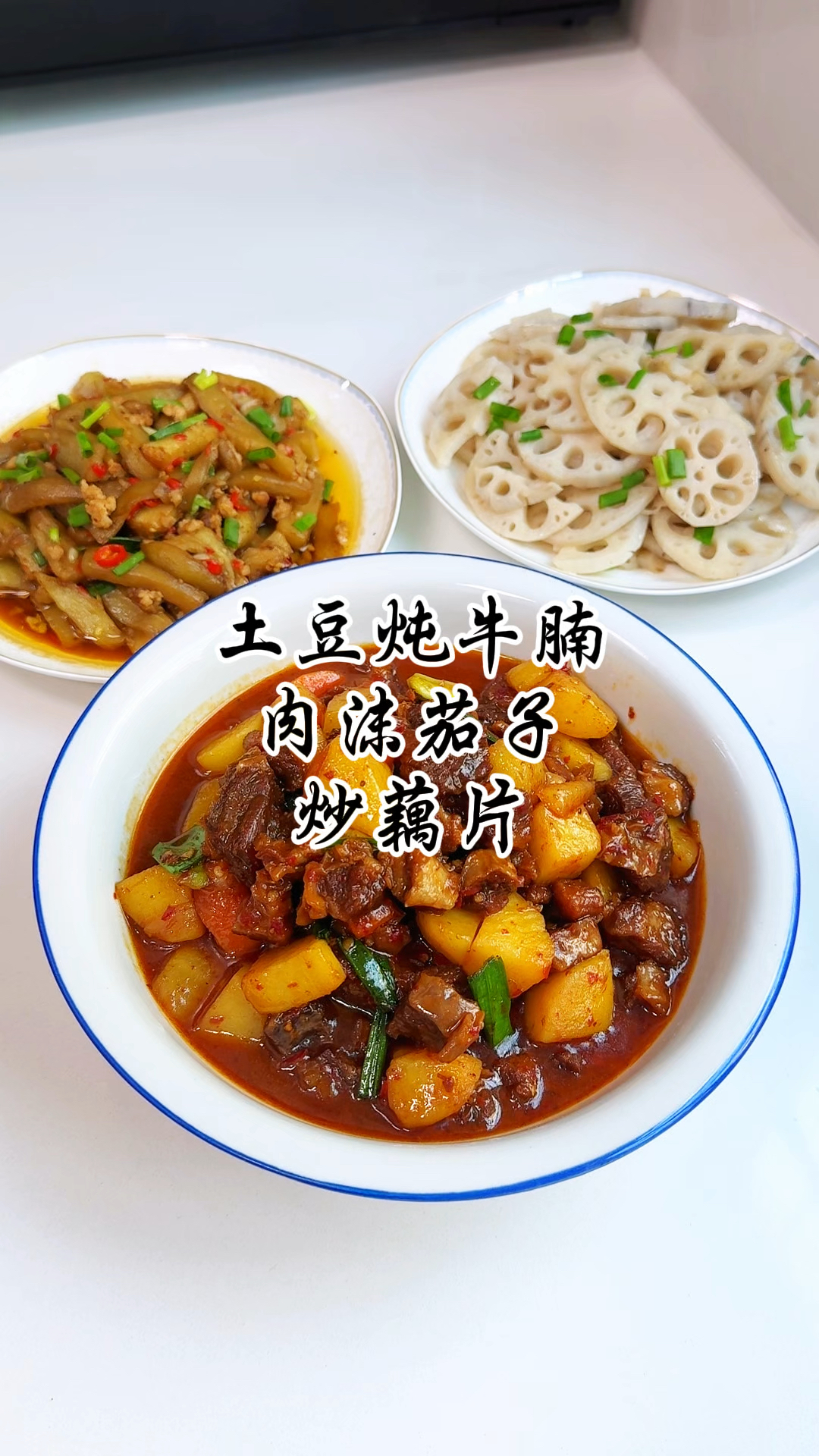 家有两个高中生分享今天的午餐,土豆炖牛肉质软烂汤汁浓郁