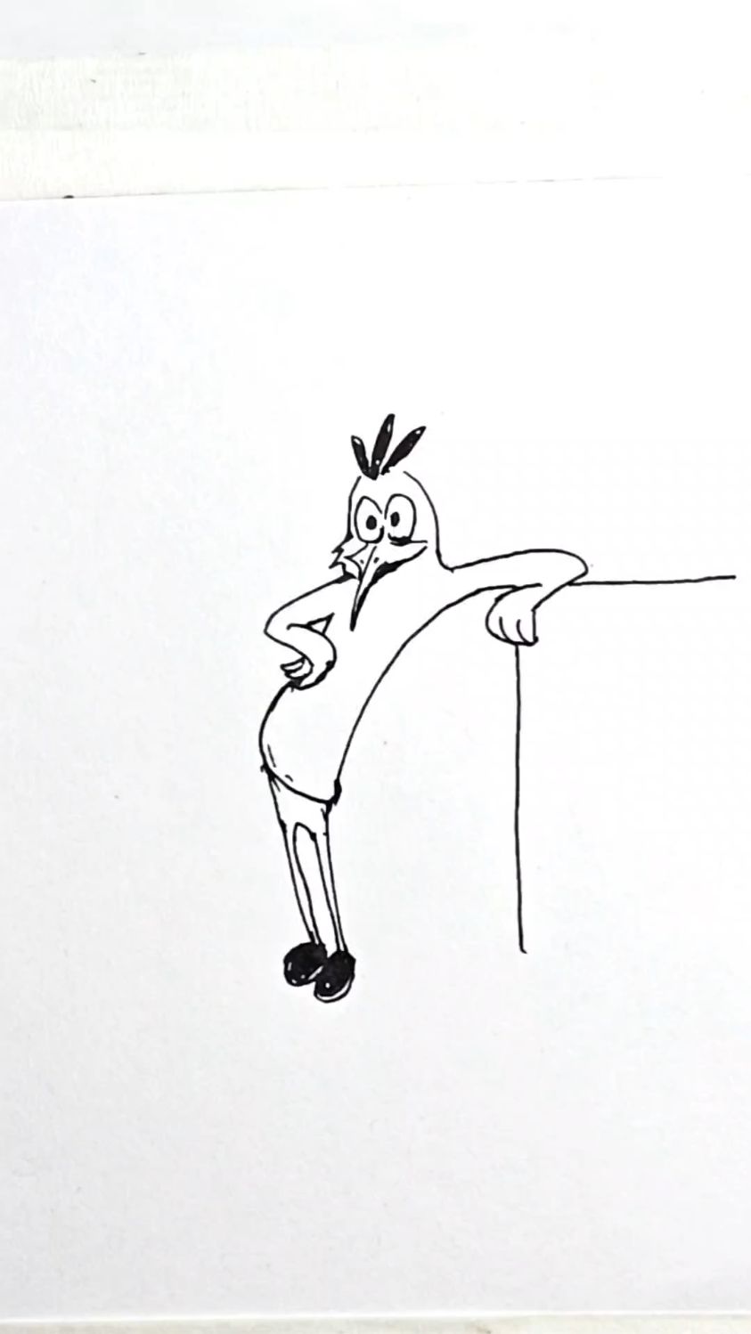 卡通小鸡简笔画绘画过程