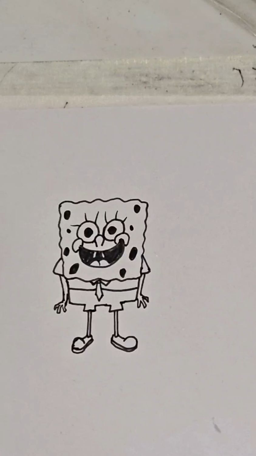 海绵宝宝卡通简笔画绘画过程