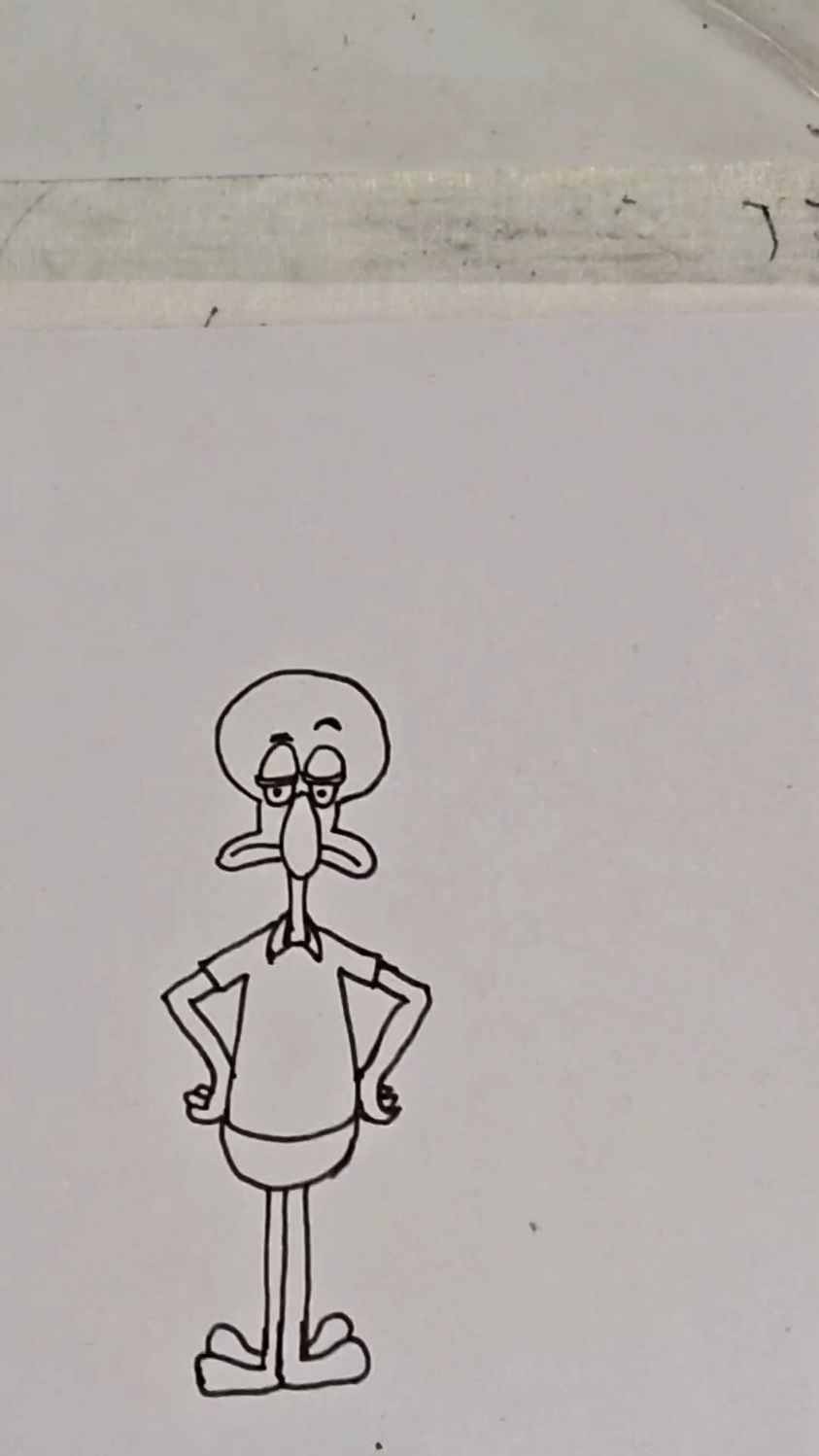 章鱼哥卡通简笔画绘画过程