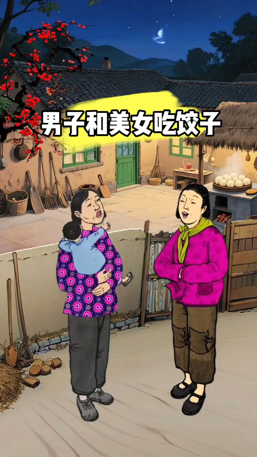 二嫂搞笑～男子和美女吃饺子