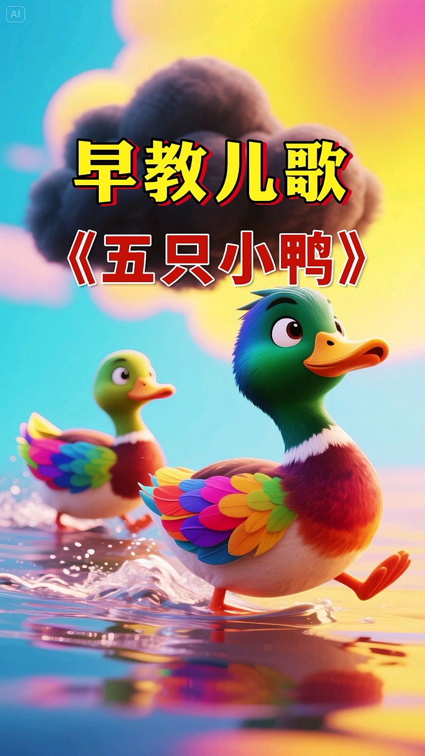 早教儿歌:五只小鸭