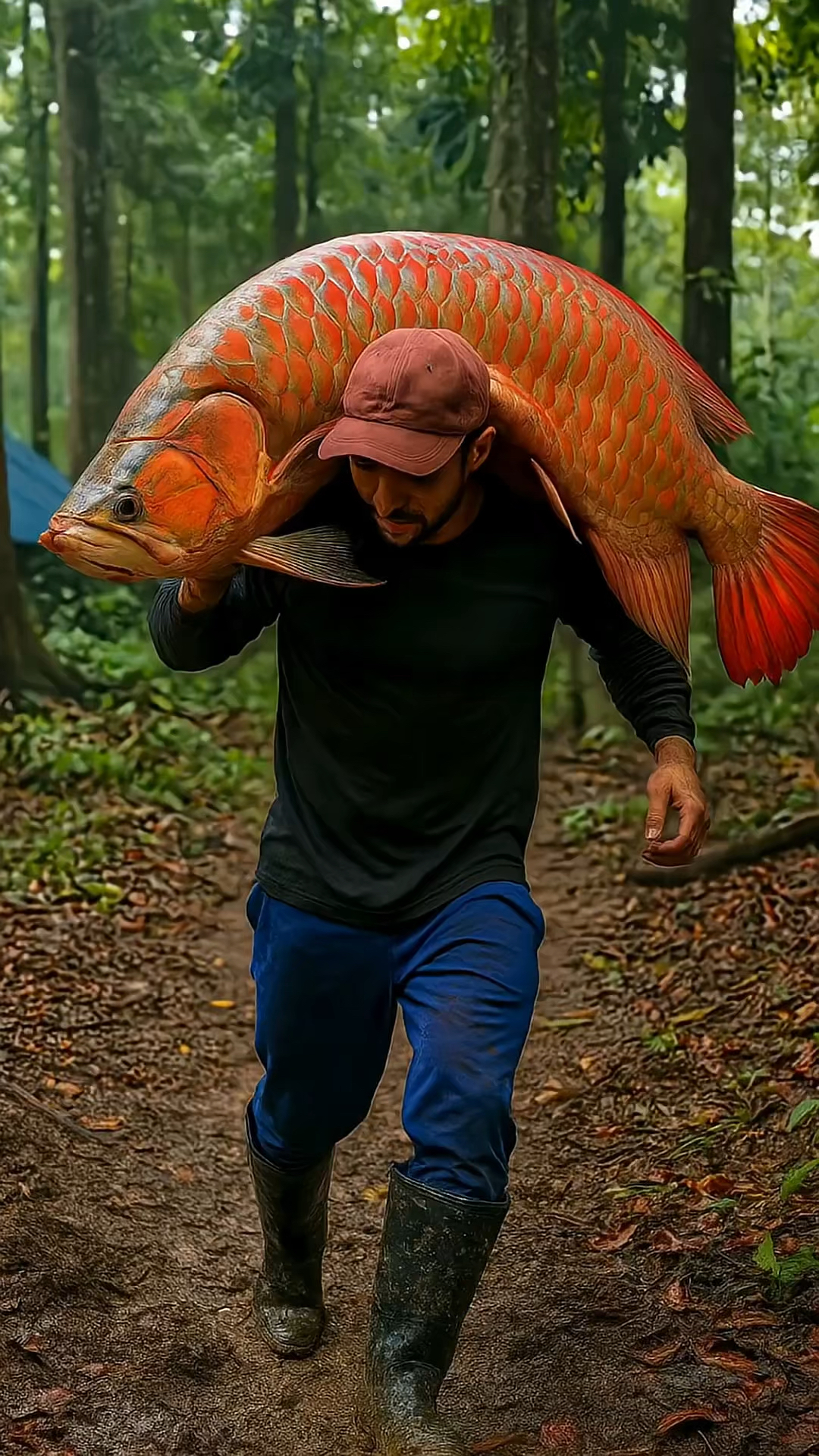 亚马逊河流的巨骨舌鱼
