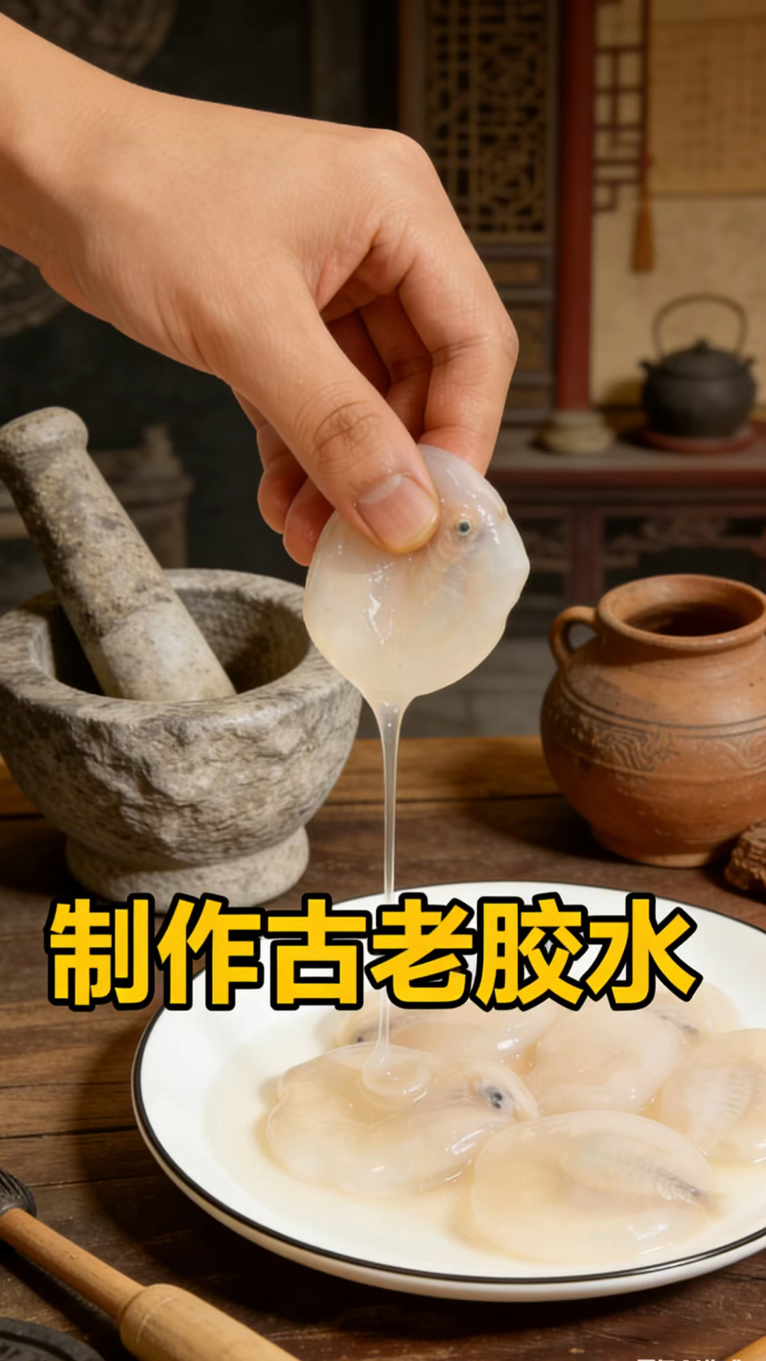 利用鱼鳔制作古老的胶水