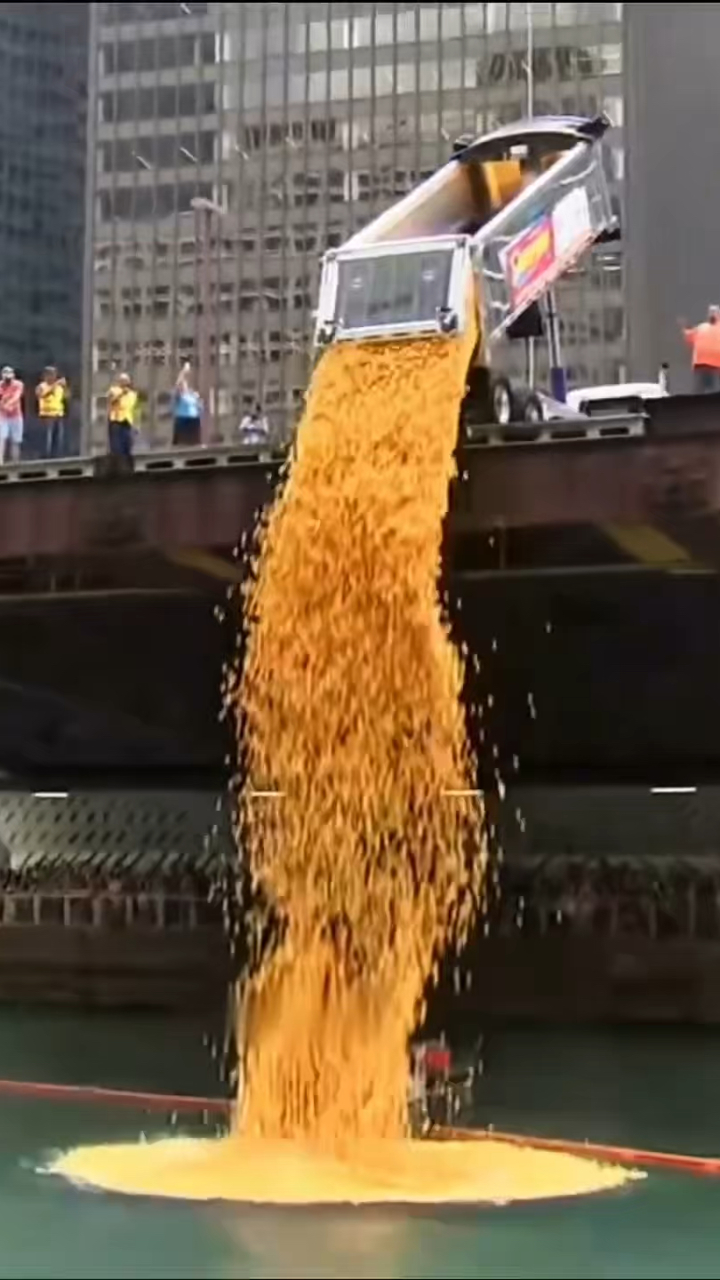 为什么要把这么多橡皮鸭扔进河里
