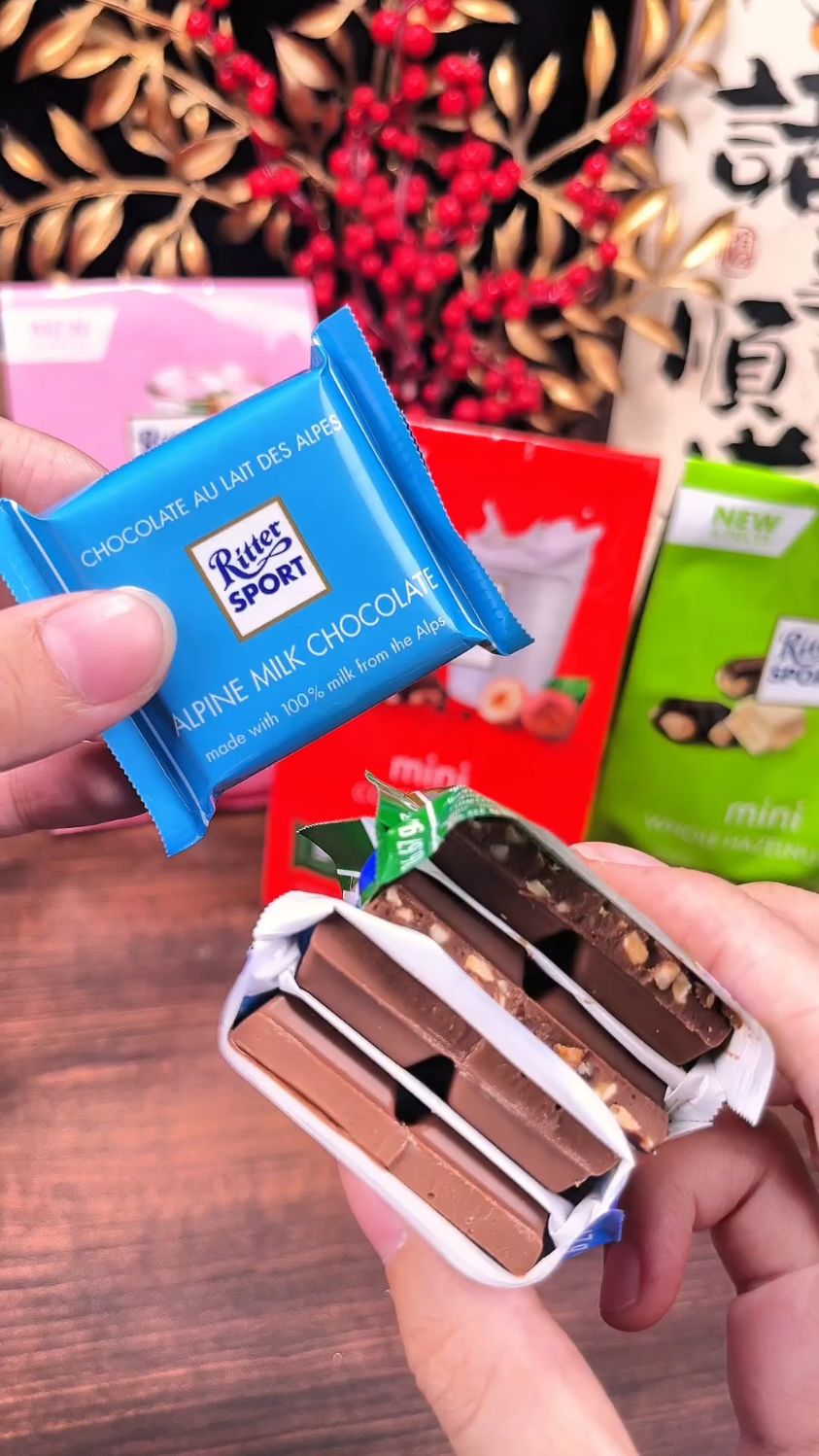 德国瑞特滋什锦夹心巧克力72g 迷你榛子黑巧牛奶巧克力休闲零食