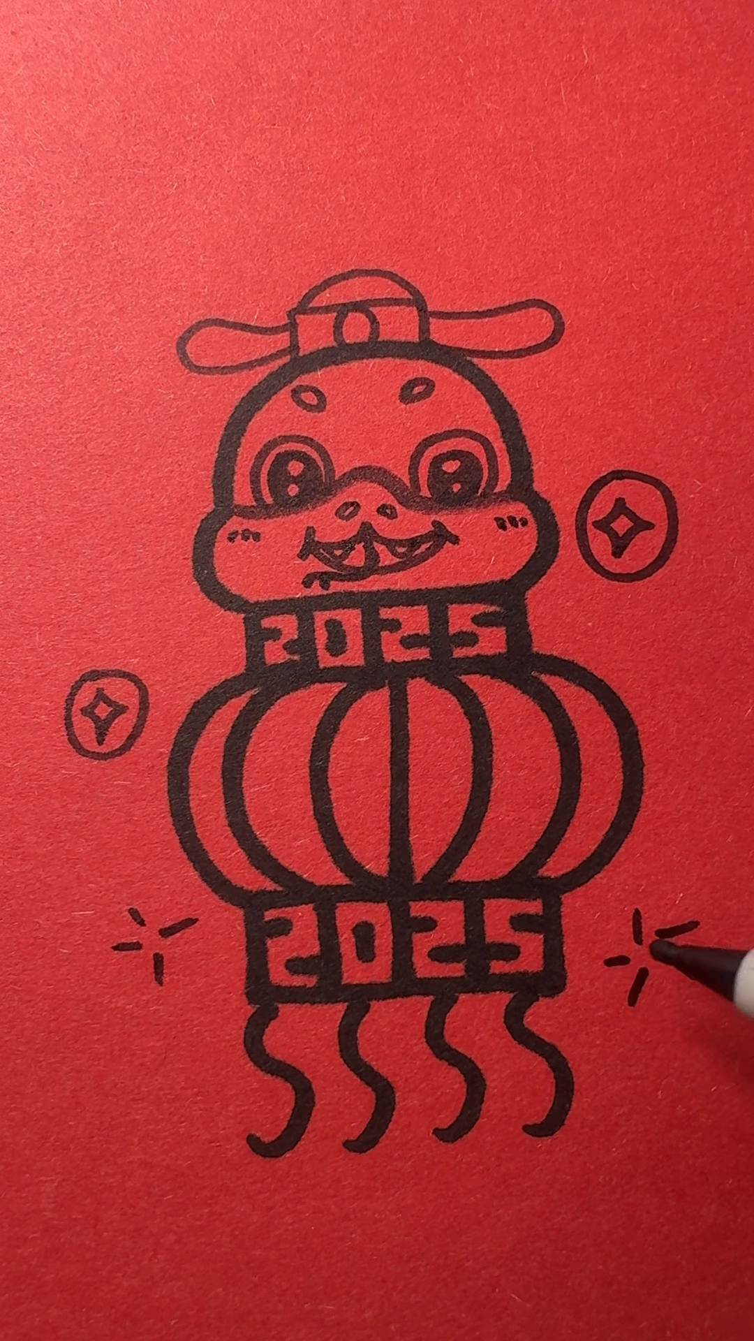 教孩子画2025蛇年吉祥