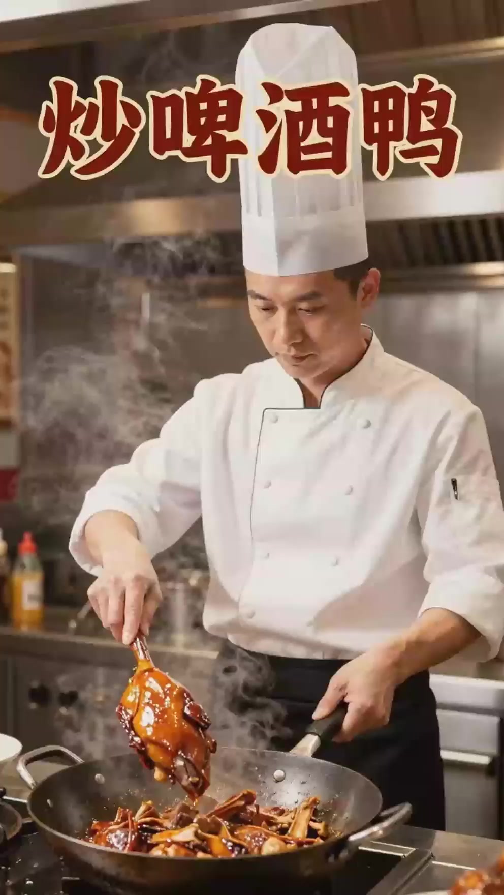炒啤酒鸭鸭肉煸干，啤酒代替水炖！