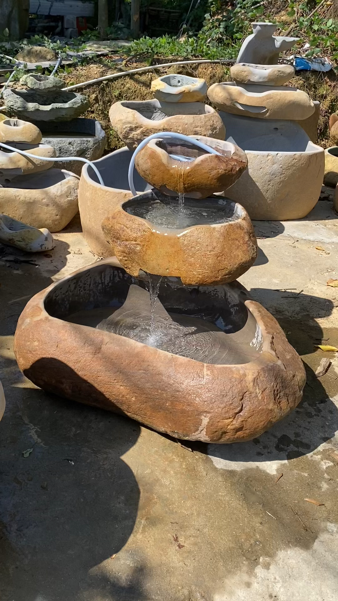 庭院流水鱼缸摆件