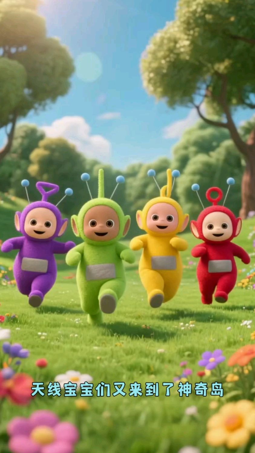 天线宝宝在欢乐岛游玩