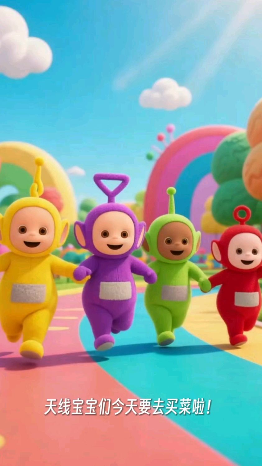 天线宝宝去菜市场买菜