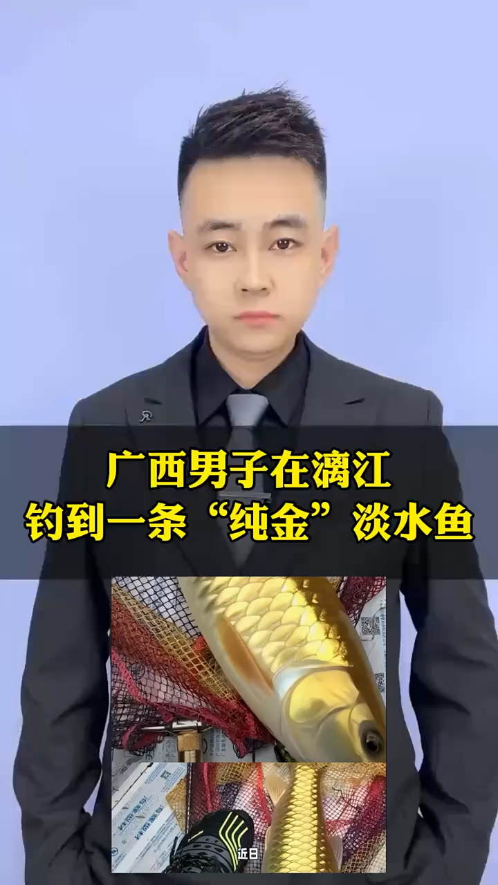 广西男子在漓江钓到一条“纯金”淡水鱼