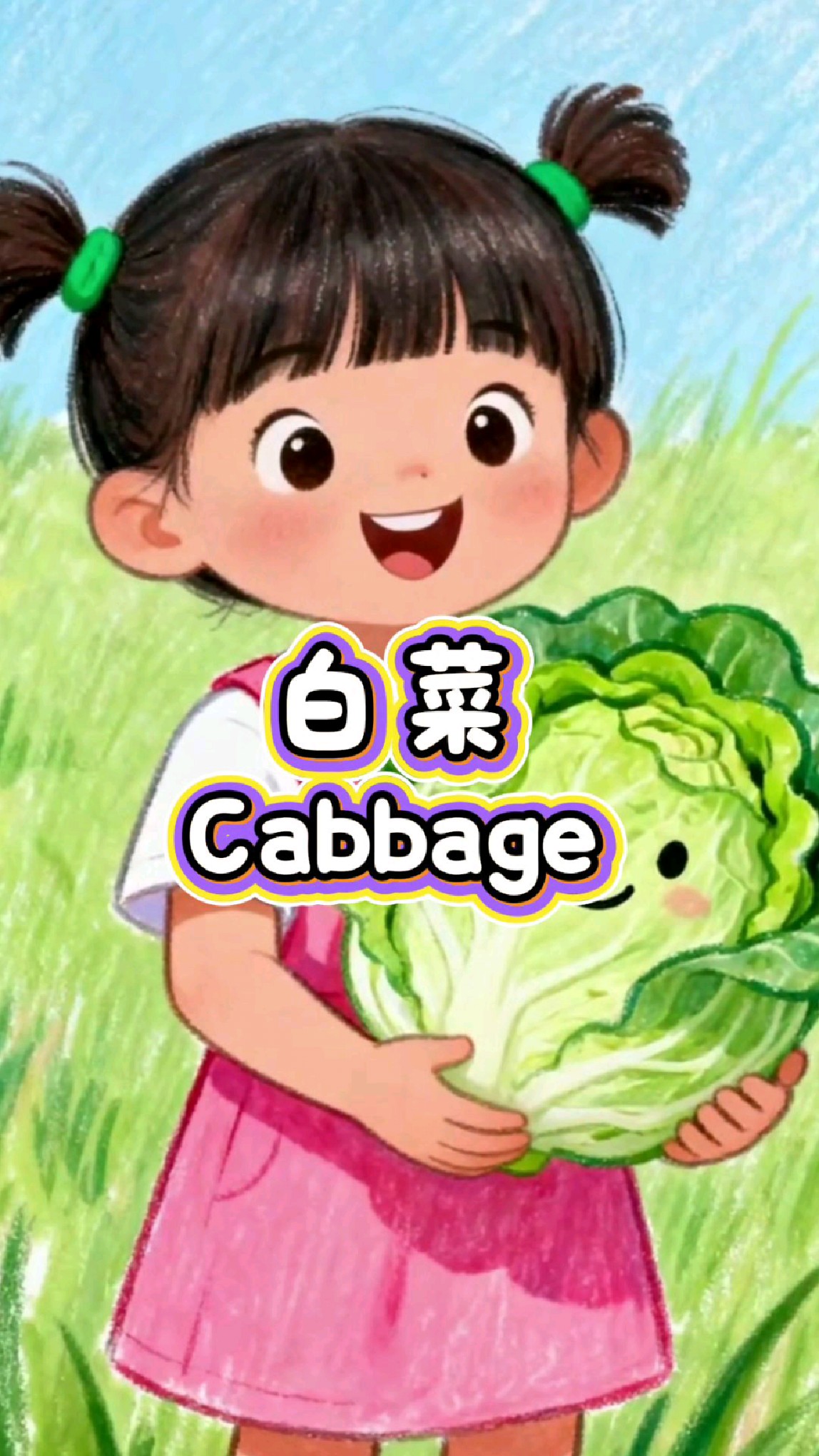 英语启蒙绘本——跟着宝宝一起学英语 白菜cabbage