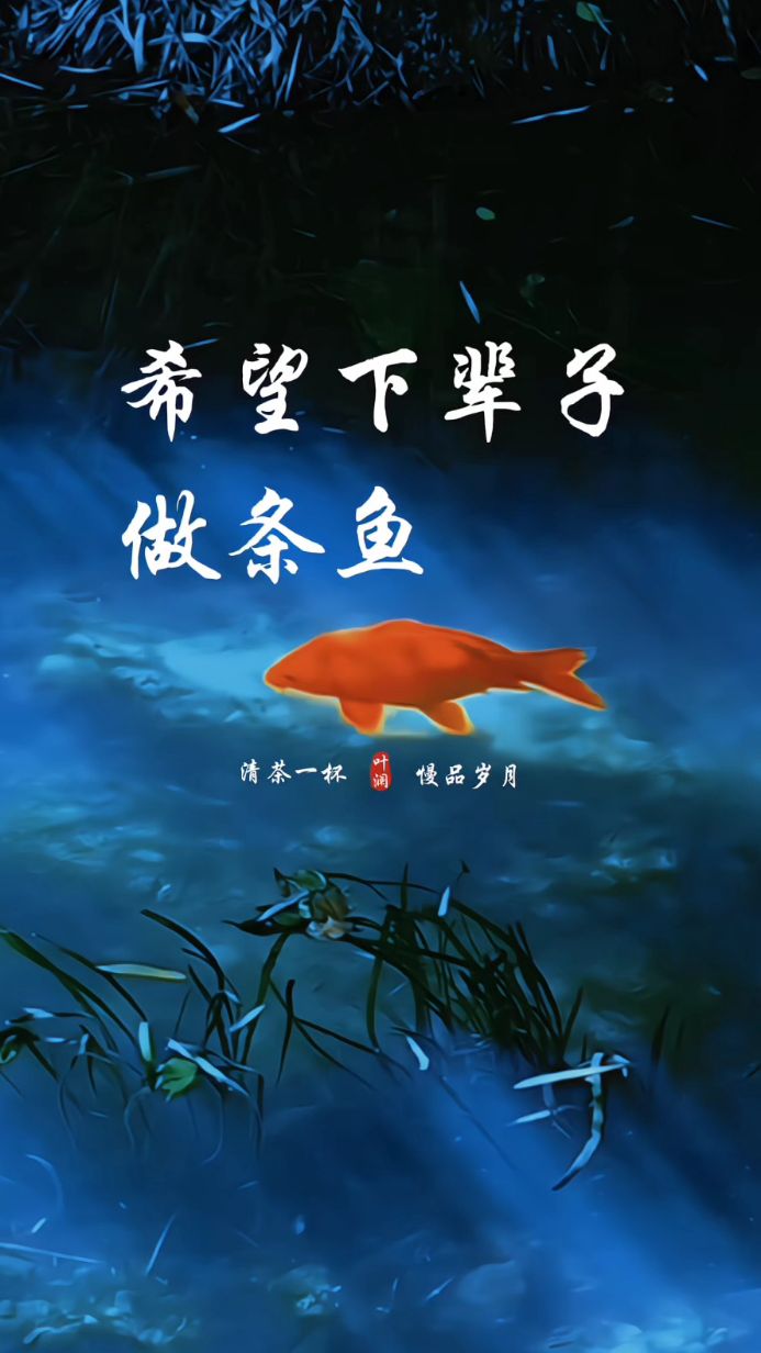 如果有下辈子就做一条鱼，没有温度，没有心跳，无忧无虑！