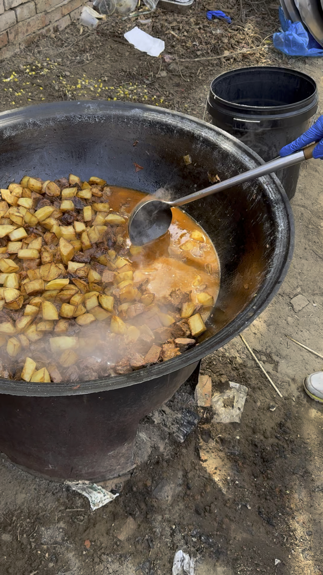 记录真实农村大席菜 柴火地锅炖牛肉