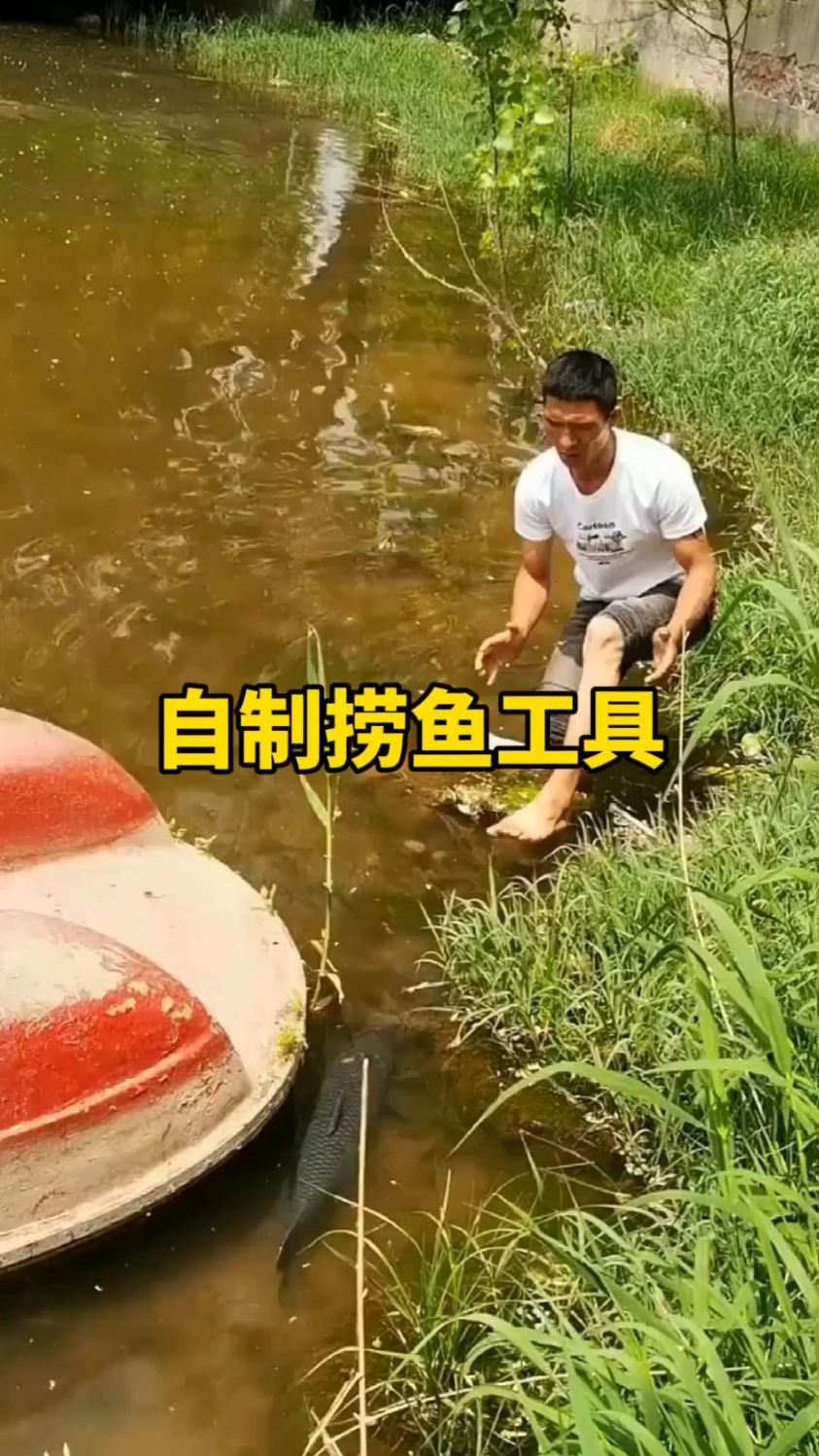 民间高手自制捞鱼工具