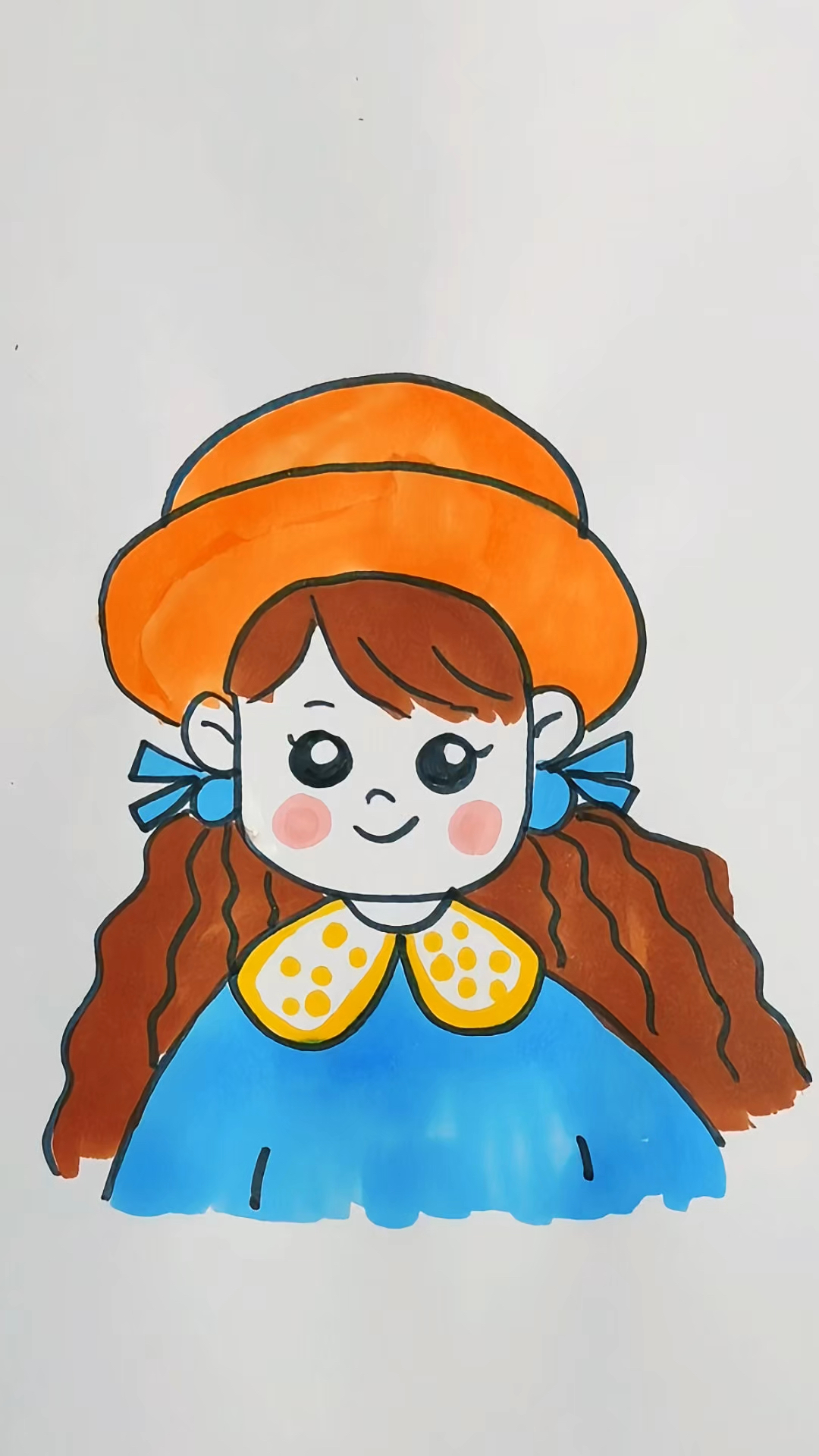 这样画小女孩,简单又可爱!#儿童简笔画 #简笔画 #亲子简笔画