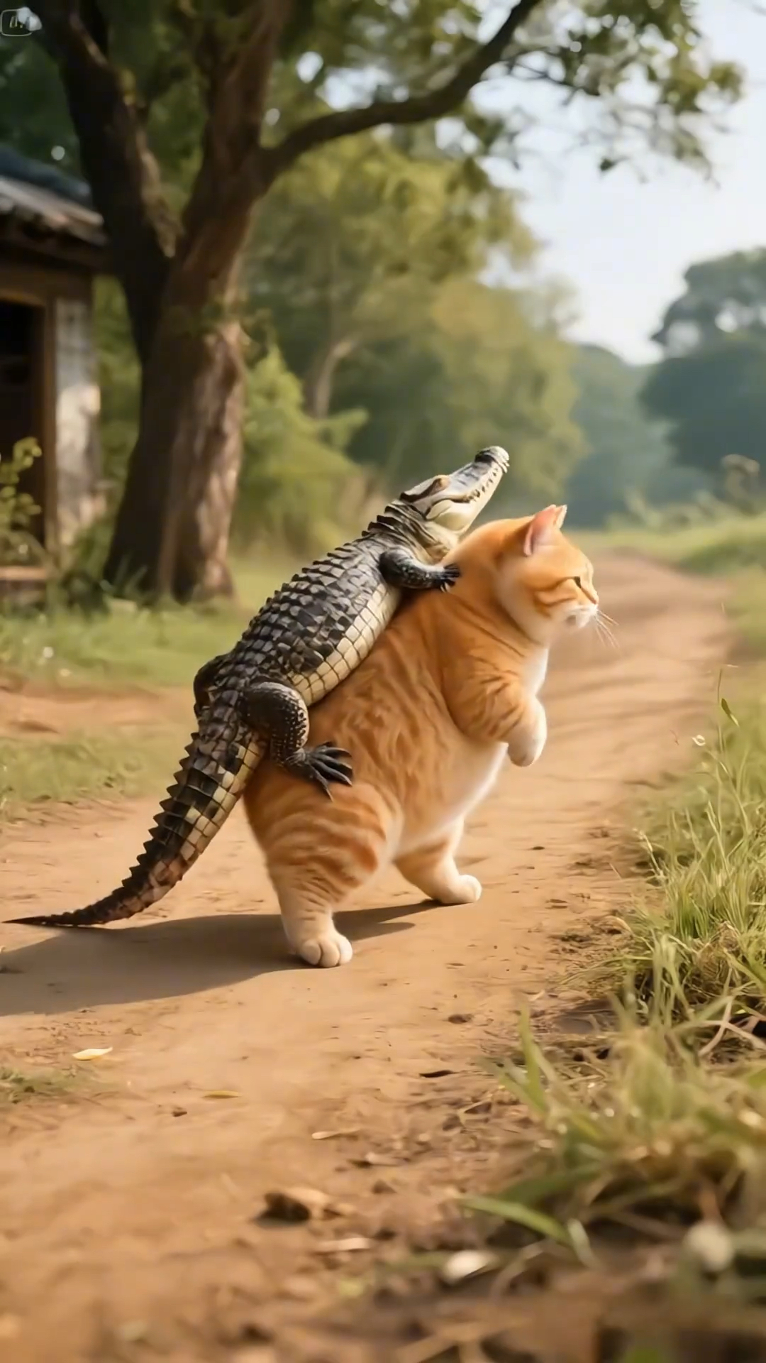 橘猫用鳄鱼皮做成衣服