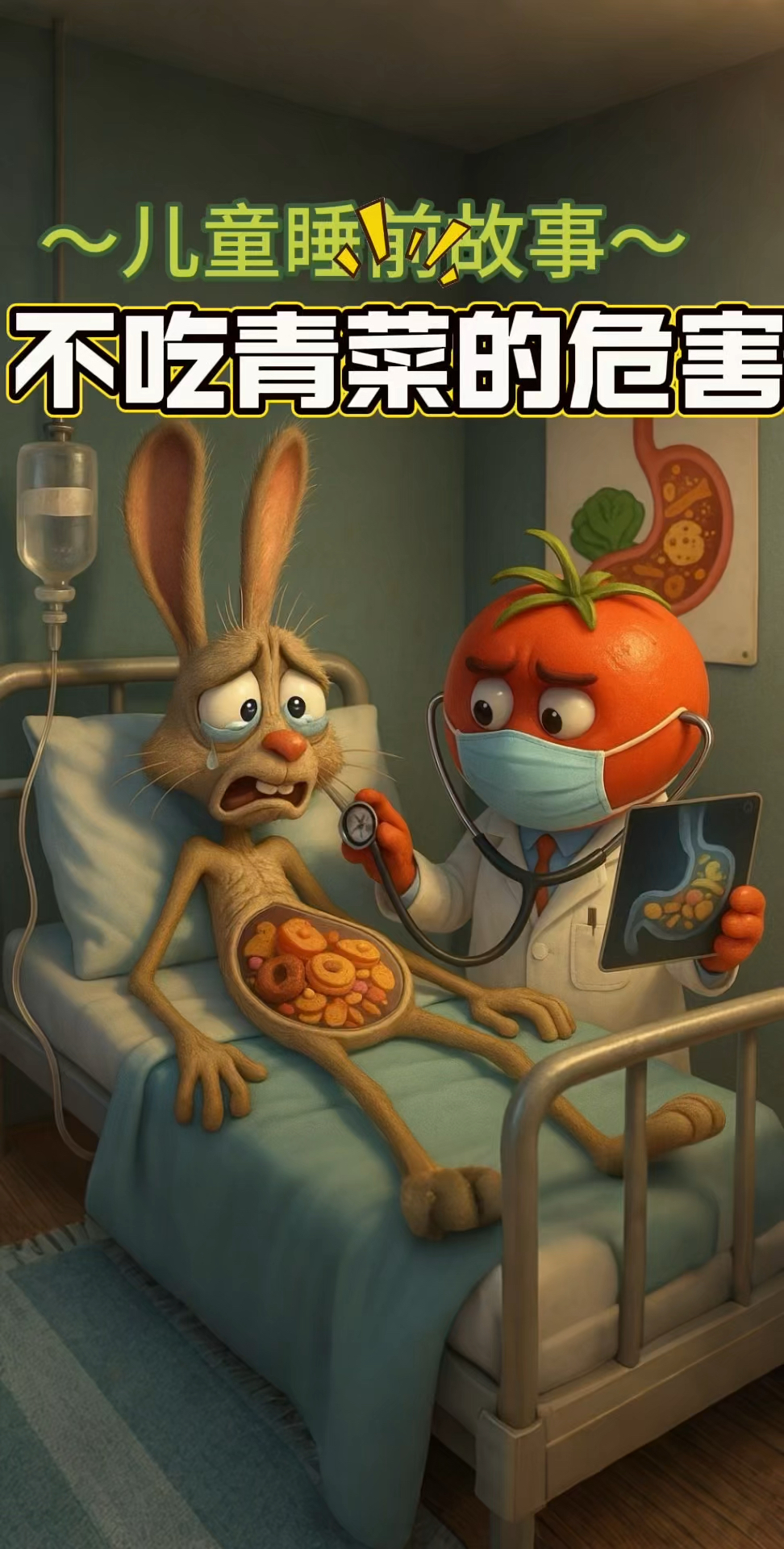 儿童睡前故事《不吃蔬菜的危害》