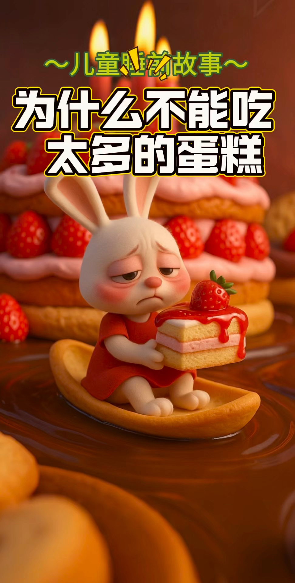 儿童睡前故事《为什么不能吃太多的蛋糕》