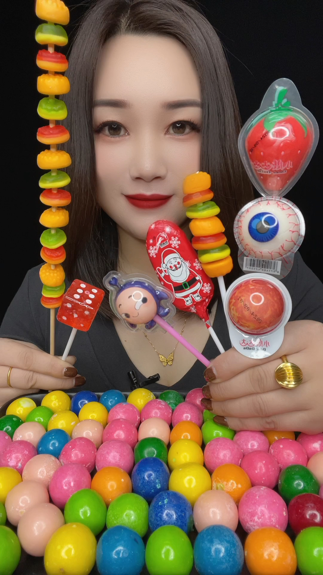 今天吃爆浆软糖 汉堡串串糖果