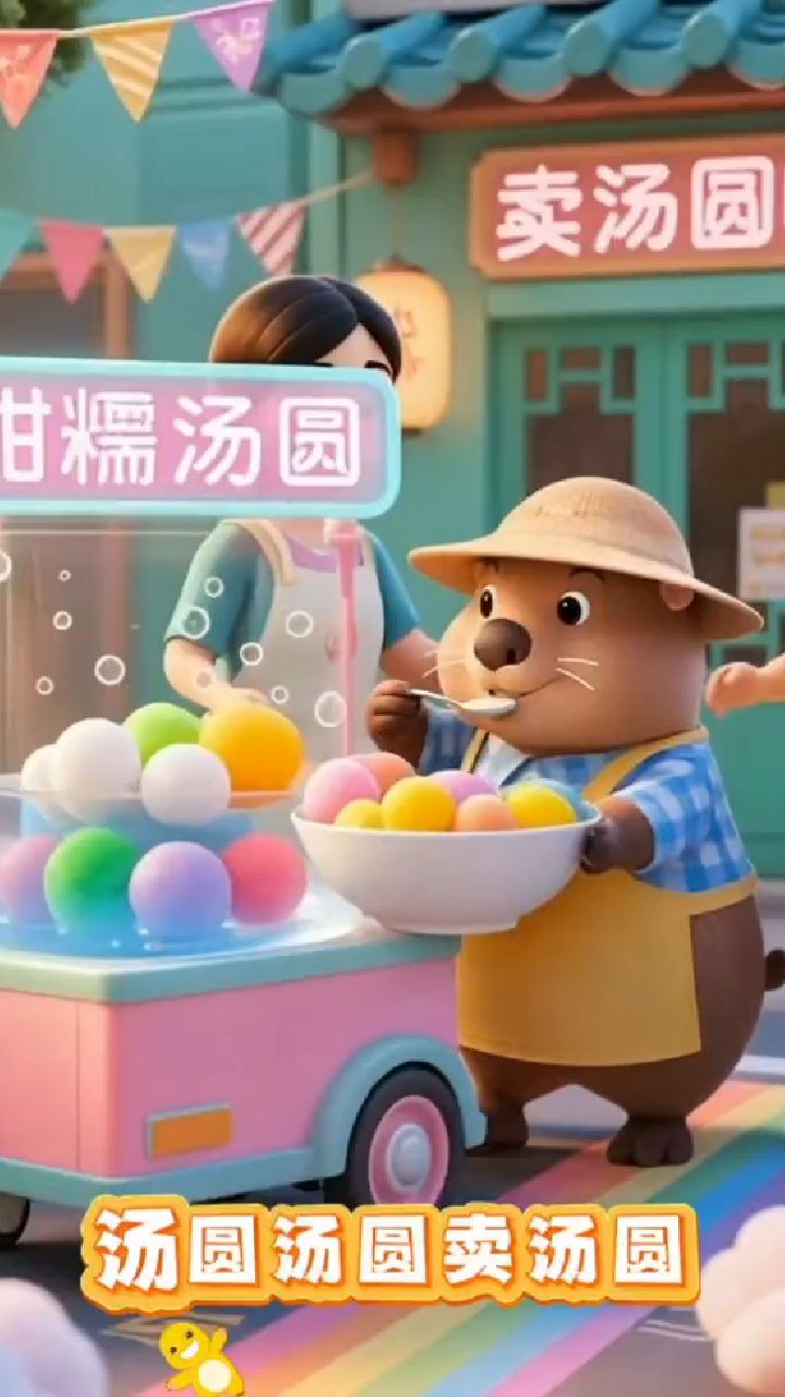 小朋友们爱听的儿歌《卖汤圆》,画面生动,朗朗上口!