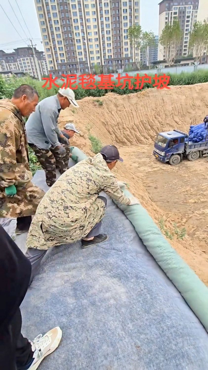 鱼塘水池护坡你就像我这样做，能用30年。#护坡水泥毯 #鱼塘水泥毯