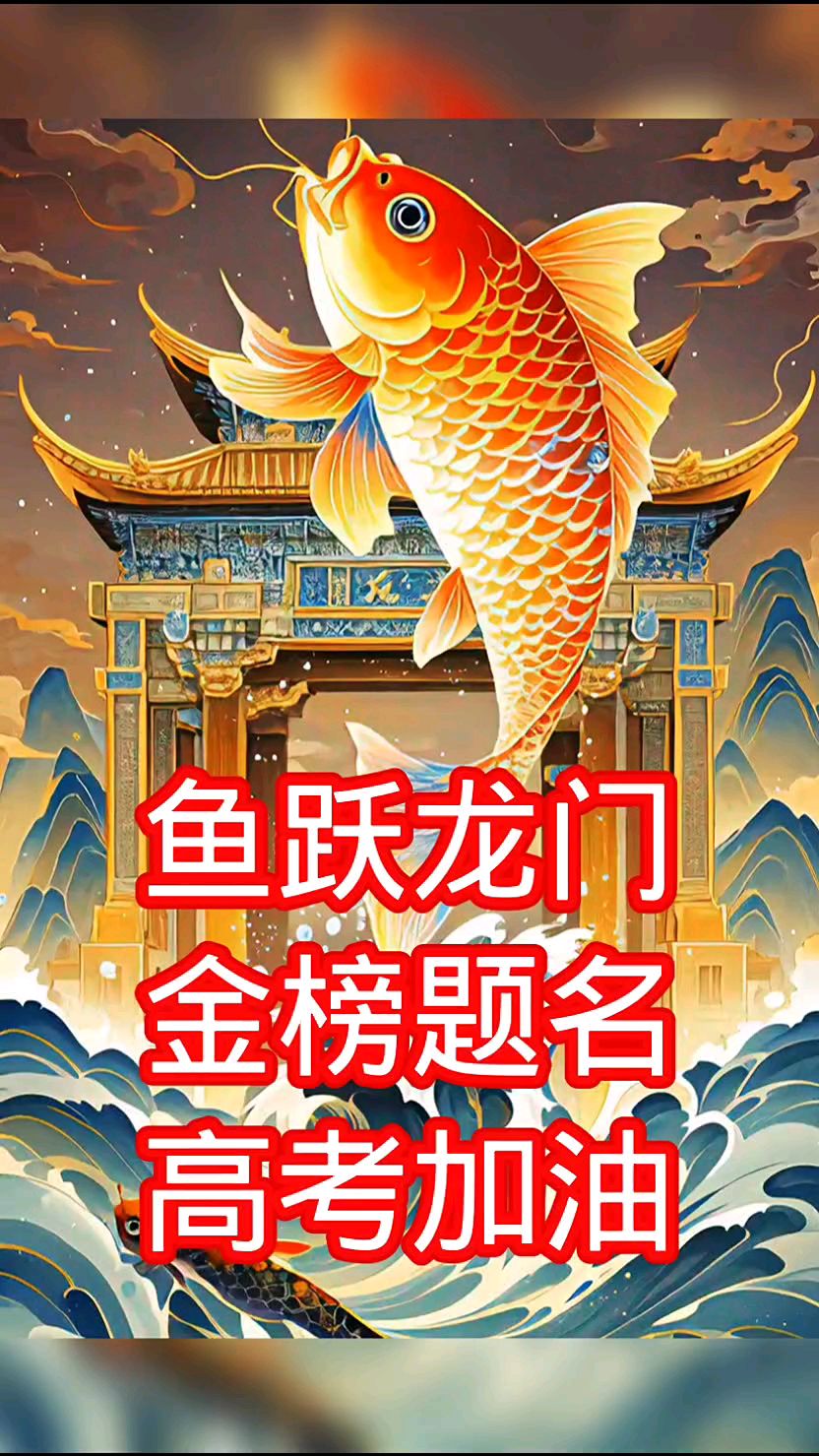 鱼跃龙门金榜题名高考加油
