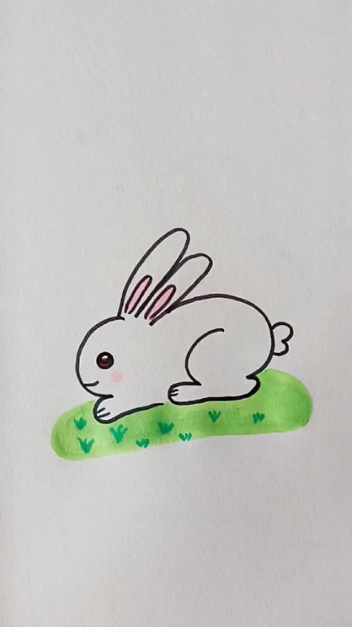 小兔子简笔画 儿童画 创意画