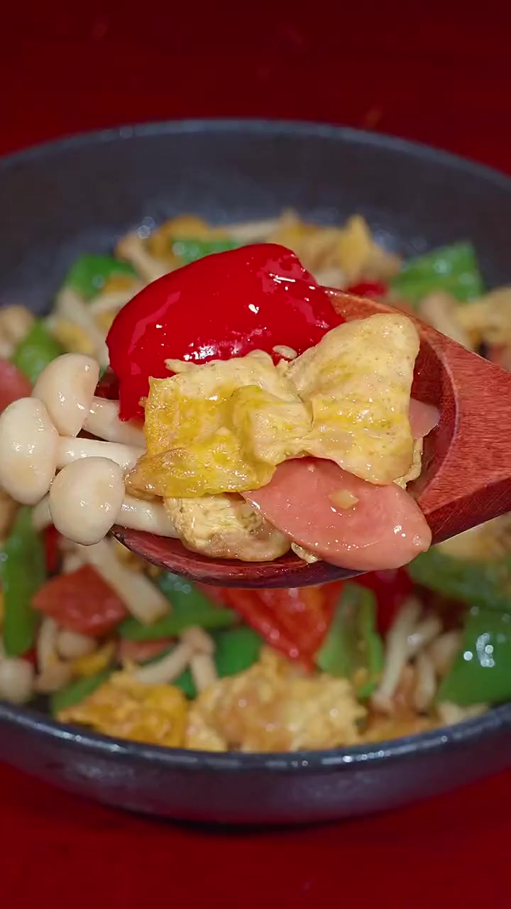 家常菜白玉菇炒鸡蛋,好吃又下饭!